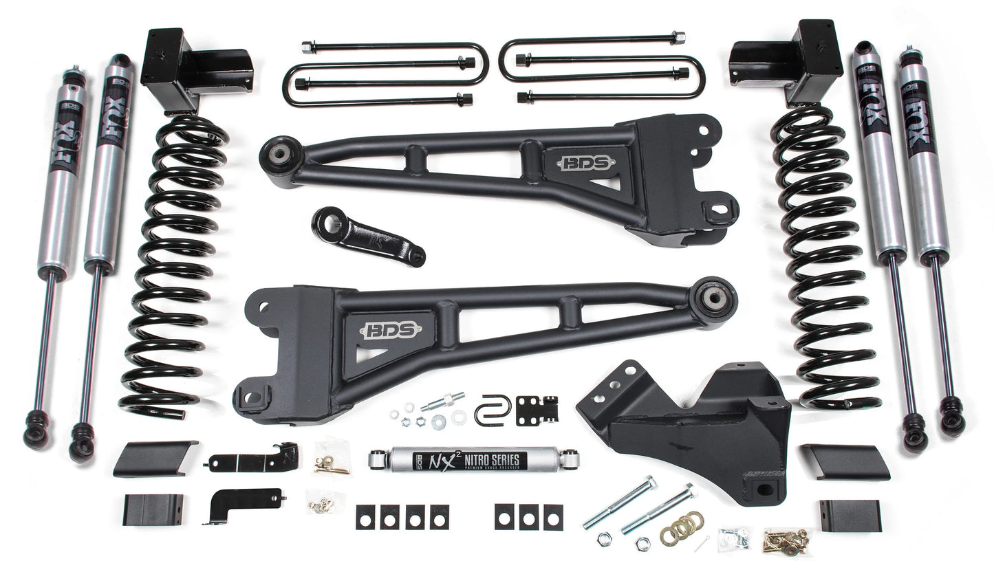 BDS 17-19 FORD F-250,F-350,4WD,GAS,4" LIFT,RADIUS,5"BLOCK,2 LEAF,FOX 2.0 SHOCKS