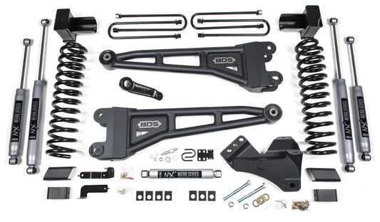 BDS 17-19 FORD F-250,F-350,4WD,GAS,4" LIFT,RADIUS,5"BLOCK,2 LEAF,NITRO SHOCKS