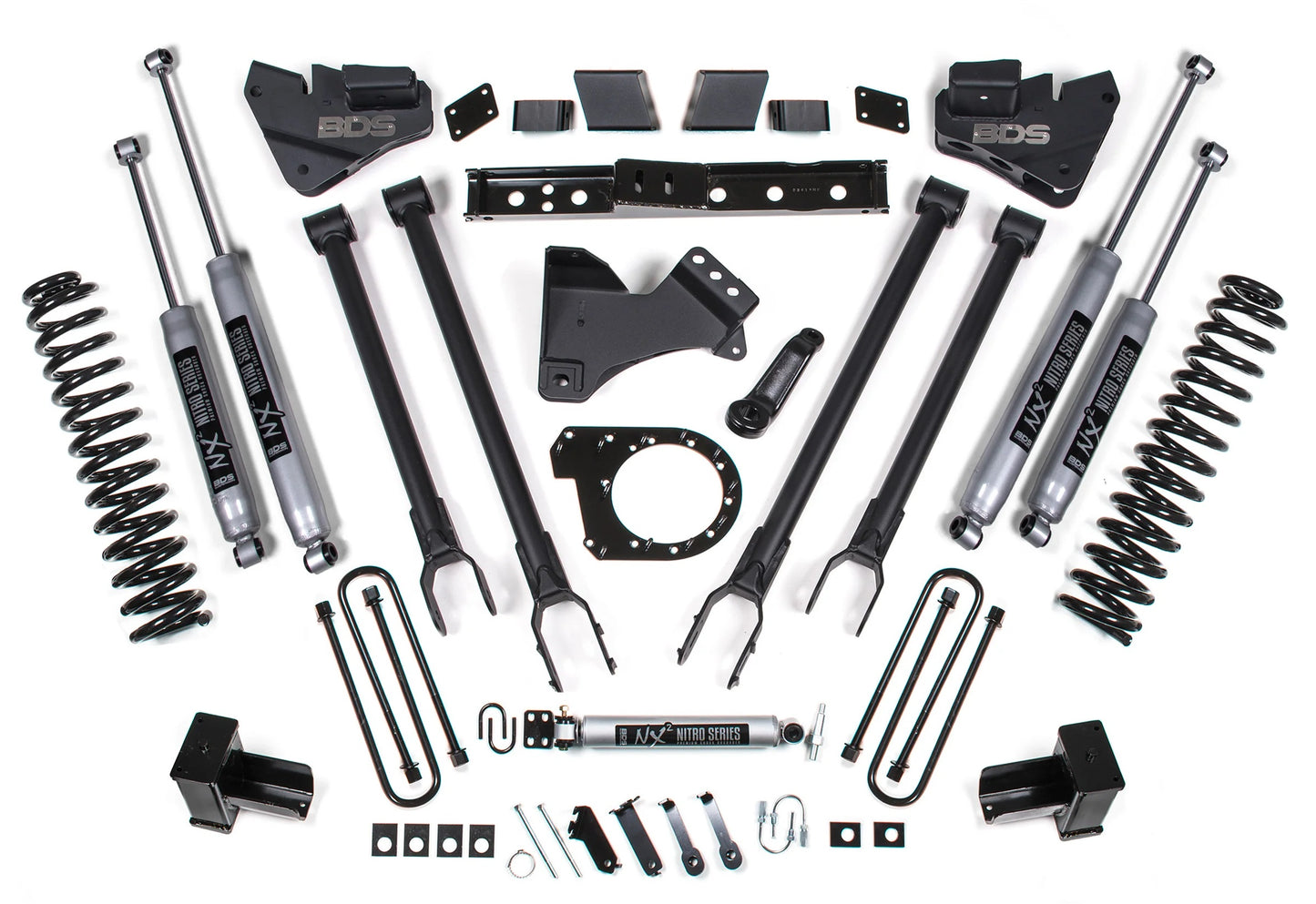 BDS 17-19 FORD F-250,F-350,4WD,DIESEL,6" LIFT,4-LINK,3-LEAF MAIN,NITRO SHOCKS