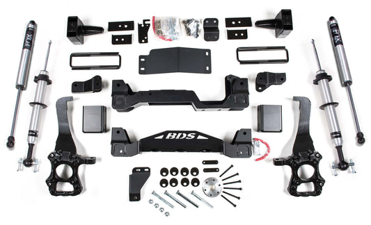 BDS 15-20 F150 4WD 6" SUSP LIFT KIT, 4" REAR,FOX 2.0 IFP PS SNAP RING FRONT,REAR