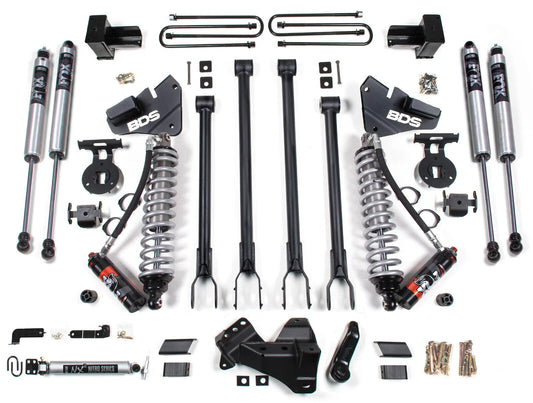 BDS 2017-2019 F250,F350 4WD 3-LEAF 4" 4-LINK SUSP. LIFT,2" REAR,FOX COILOVER
