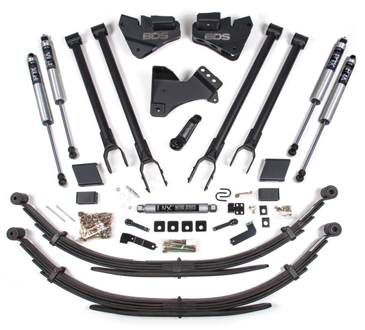 BDS 17-19 FORD F-250,F-350,4WD,DIESEL 4" LIFT KIT,4-LINK,LEAFS,FOX 2.0 SHOCKS