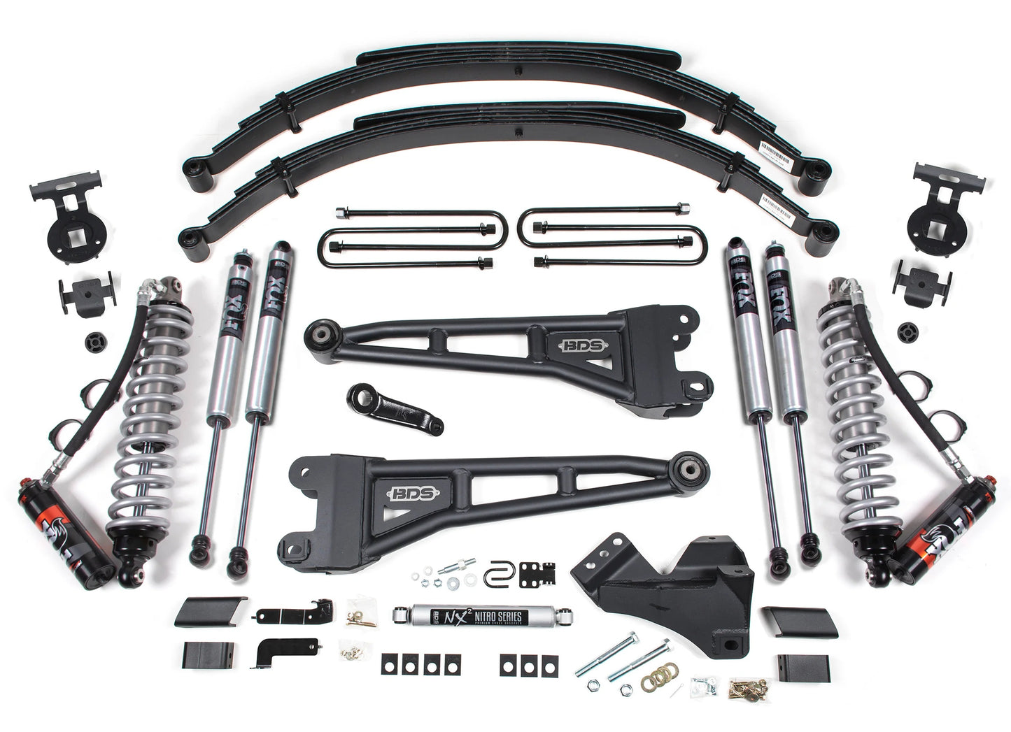 BDS 17-19 FORD F-250,F-350,4WD,DIESEL 4" RADIUS LIFT,LEAFS,FOX 2.5,REAR FOX 2.0