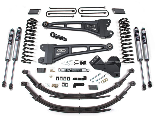 BDS 17-19 FORD F-250,F-350,4WD,DIESEL 4" RADIUS LIFT KIT,LEAFS,FOX 2.0 SHOCKS