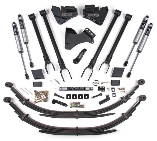 BDS 2017-2019 FORD F-250,F-350,4WD,GAS 4" LIFT KIT,4-LINK,LEAFS,FOX 2.0 SHOCKS