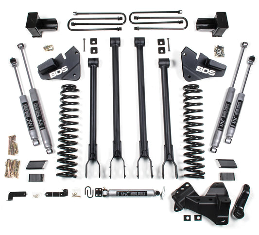 BDS 20-22 FORD F-350 SUPER DRW,4WD,DIESEL 4" LIFT KIT,4-LINK,NITRO SHOCKS