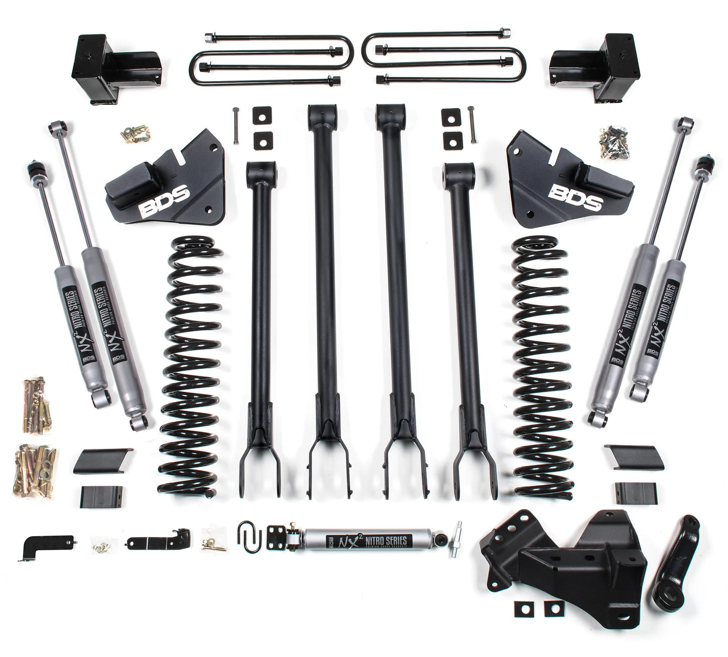 BDS 2020-2022 FORD F-350 SUPER 4WD,DRW,GAS,4" LIFT,BLOCK,4-LINK,NITRO SHOCKS