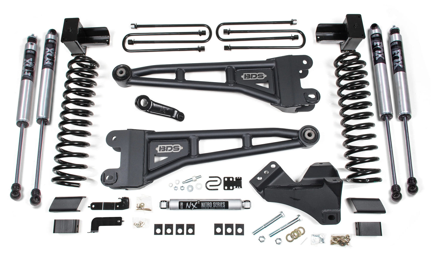 BDS 17-19 FORD F-350 4WD,DRW,DIESEL,4" RADIUS LIFT,BLOCK,FOX 2.0 SHOCKS
