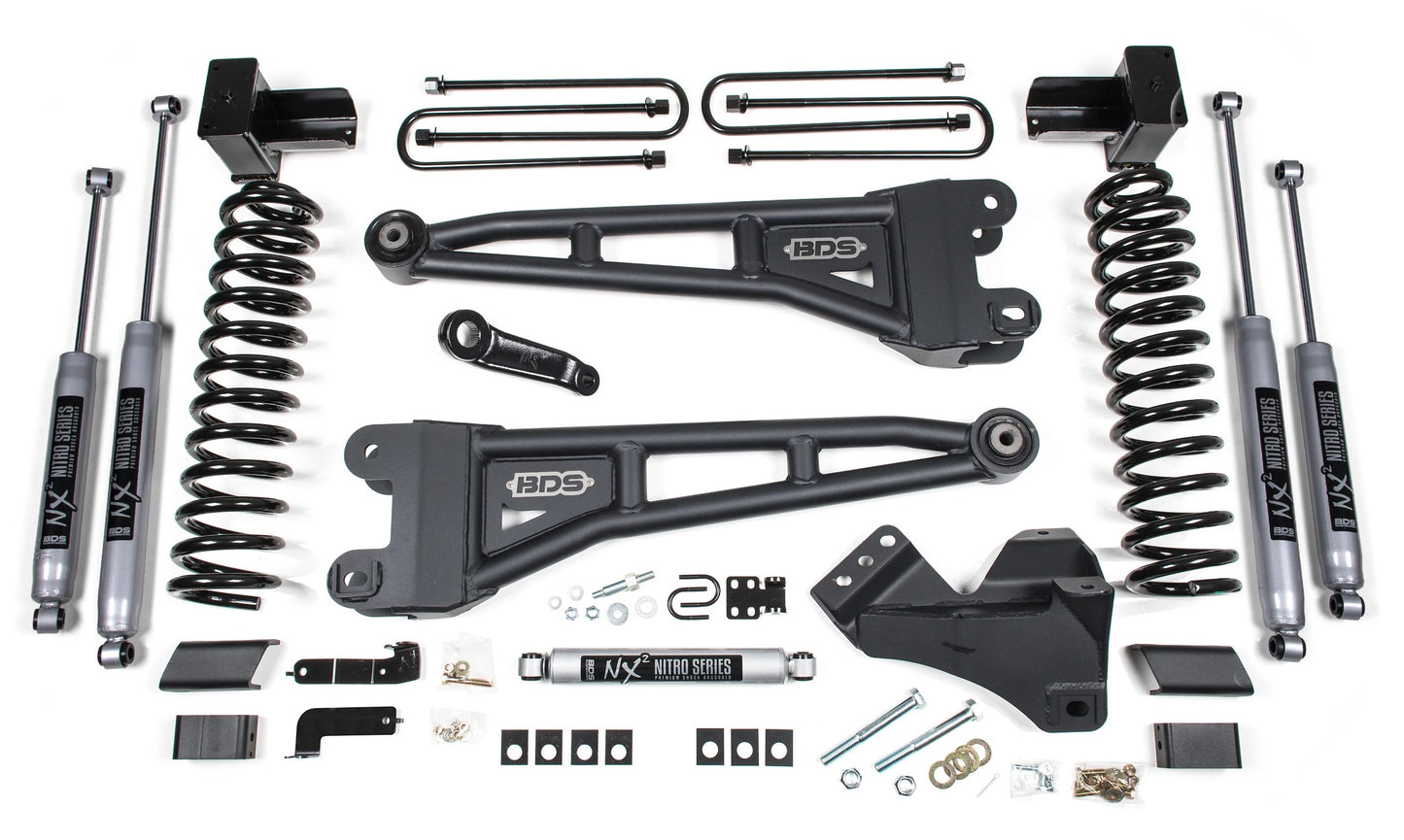 BDS 17-19 FORD F-350 4WD,DRW,DIESEL,4" RADIUS LIFT,BLOCK,NITRO SHOCKS