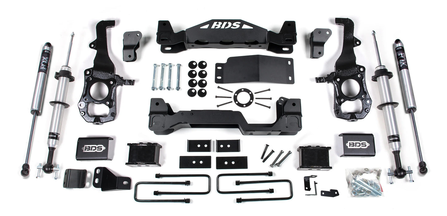 BDS 2021-2025 FORD F-150 4WD,6" LIFT KIT,5" BLOCK KIT,FOX 2.0 STRUTS