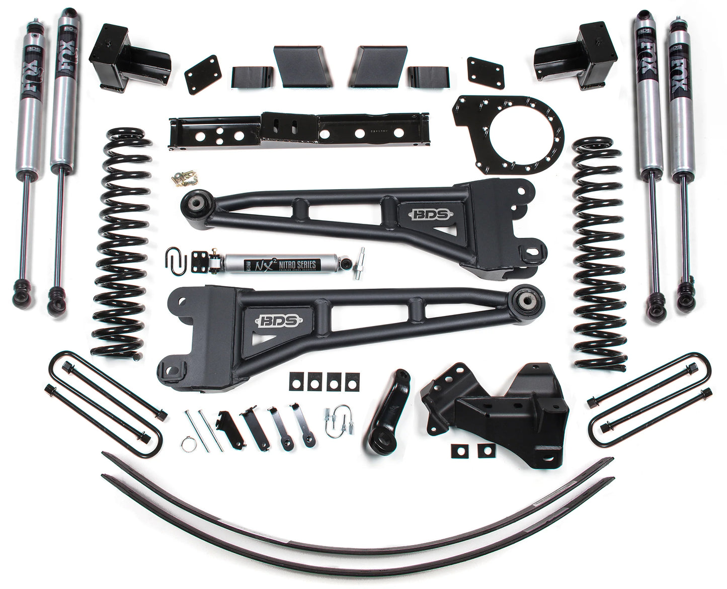 BDS 2017-2019 F250,F350 4WD DIESEL 2-LEAF 6" RADIUS ARM LIFT KIT,FOX 2.0 SHOCKS