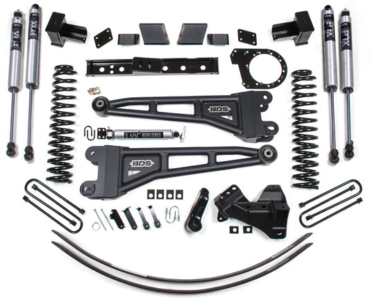 BDS 2017-2019 F250,F350 4WD DIESEL 2-LEAF 6" RADIUS ARM LIFT KIT,FOX 2.0 SHOCKS