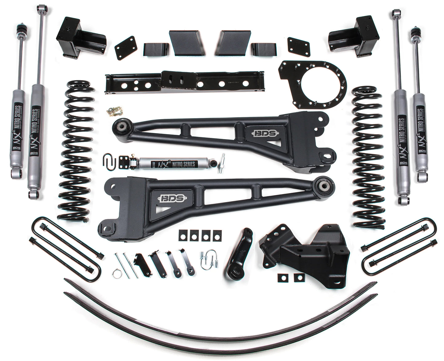 BDS 2017-2019 F250,F350 4WD DIESEL 2-LEAF 6" RADIUS ARM LIFT KIT,NX2 SHOCKS