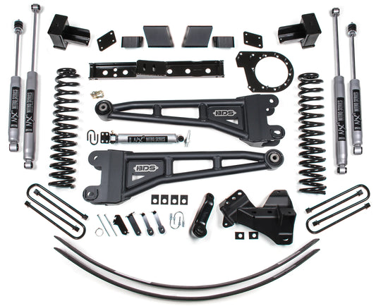 BDS 2017-2019 F250,F350 4WD DIESEL 2-LEAF 6" RADIUS ARM LIFT KIT,NX2 SHOCKS