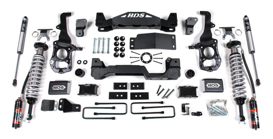 BDS 2021-2025 FORD F-150 4WD,4" LIFT KIT,3" BLOCK,FOX 2.5 COILOVER,FOX 2.0 SHOCK