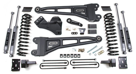 BDS 2011-2016 F250,F350 4WD DIESEL 4" RADIUS ARM LIFT,4" BLOCK,NX2 SHOCKS