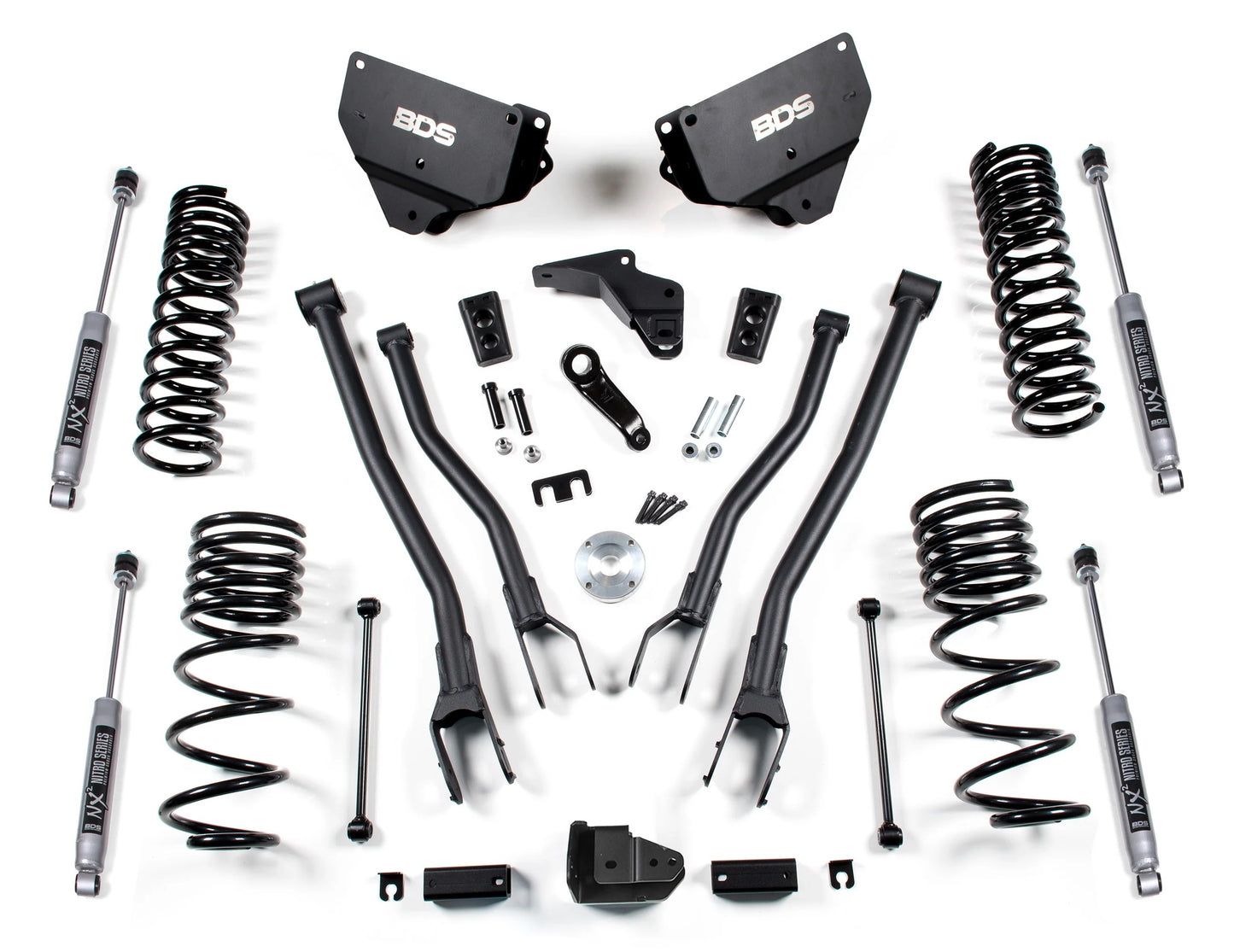 BDS 2014-2018 RAM 2500,DIESEL,4WD,4" LIFT KIT,4-LINK,COIL SPRING,NITRO SHOCKS