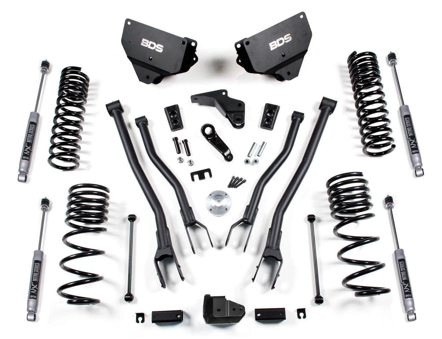 BDS 2014-2018 RAM 2500,GAS,4WD,4" LIFT KIT,4-LINK,COIL SPRING,NITRO SHOCKS