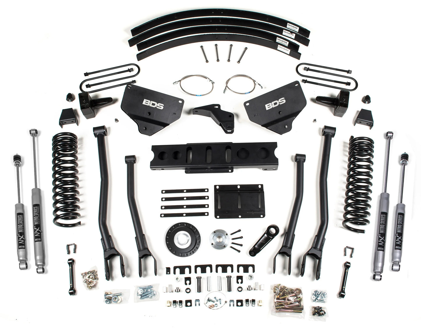 BDS 2013-2018 RAM 3500 4WD,DIESEL,8" LIFT,ADD-A-LEAF,4-LINK,6-BOLT,NITRO SHOCK