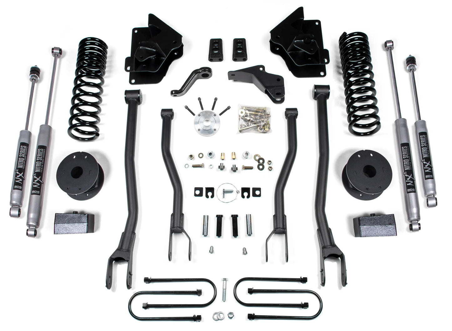 BDS 2013-2018 RAM 3500 4WD,REAR AIR RIDE,DIESEL,4" LIFT,4-LINK,NITRO SHOCKS