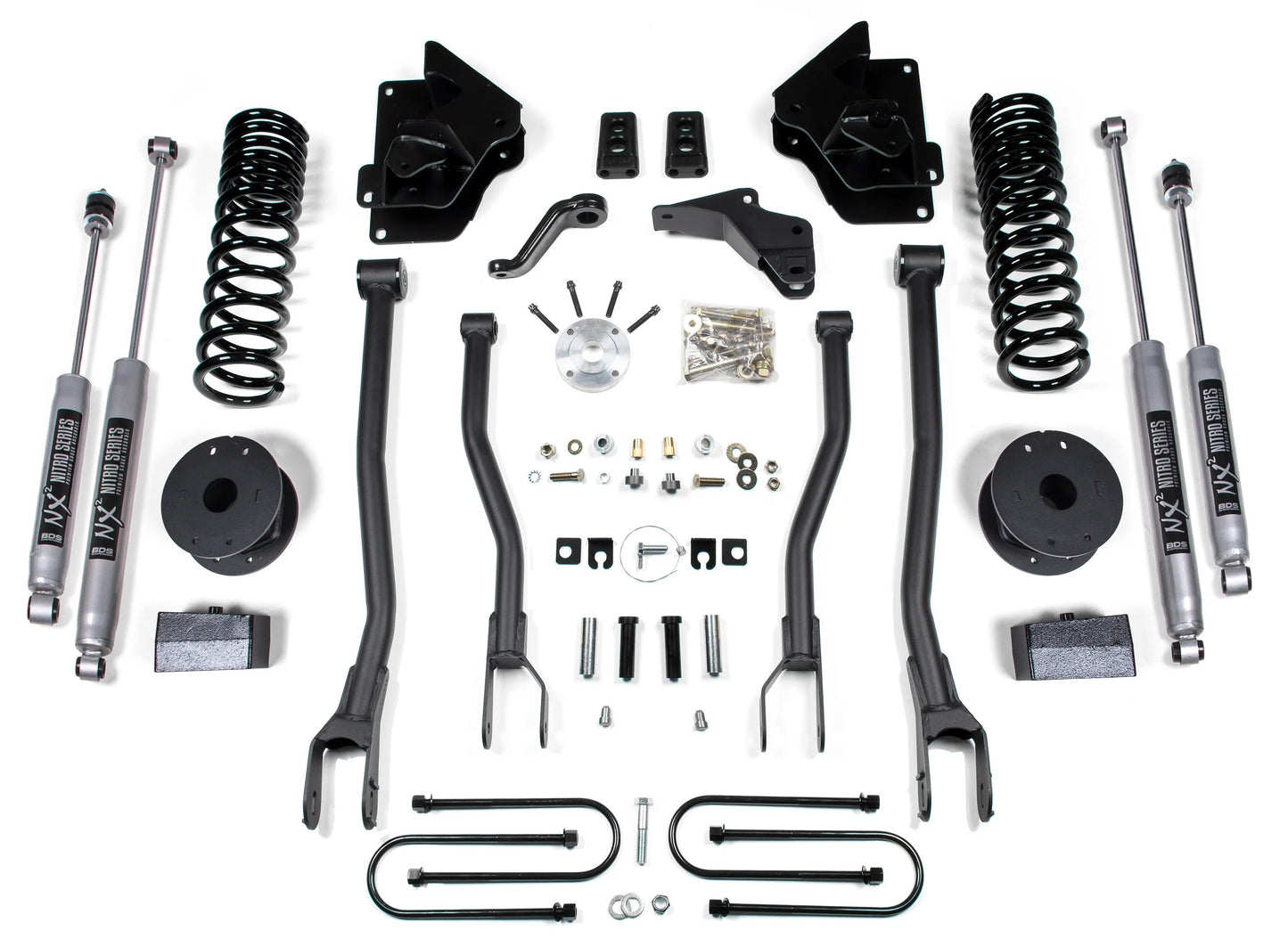 BDS 2013-2018 RAM 3500 4WD,REAR AIR RIDE,GAS,4" LIFT KIT,4-LINK,NITRO SHOCKS