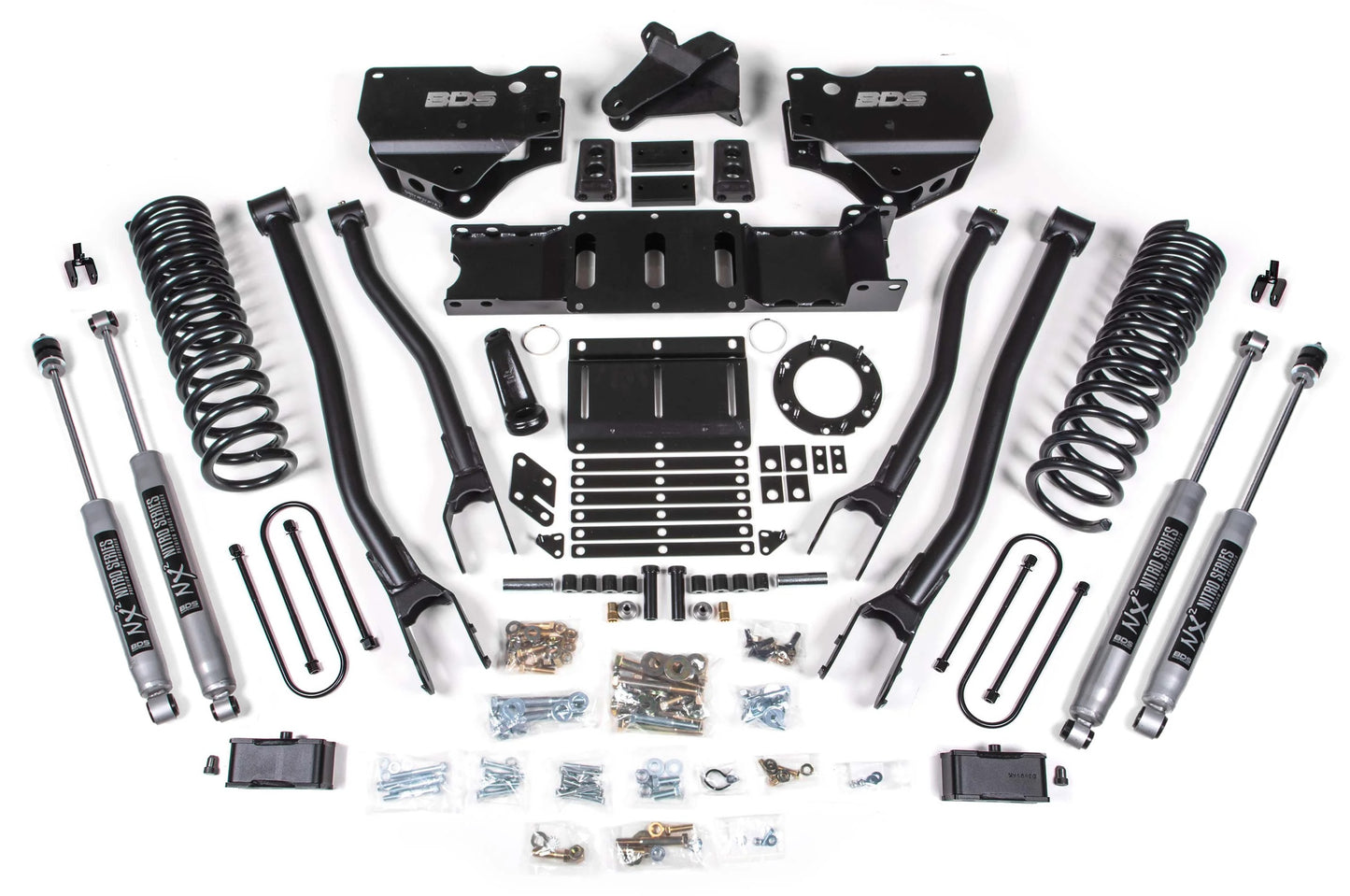 BDS 2019-2024 RAM 3500 4WD,DIESEL,4" LIFT,4-LINK,6-BOLT,3" BLOCK,NITRO SHOCKS