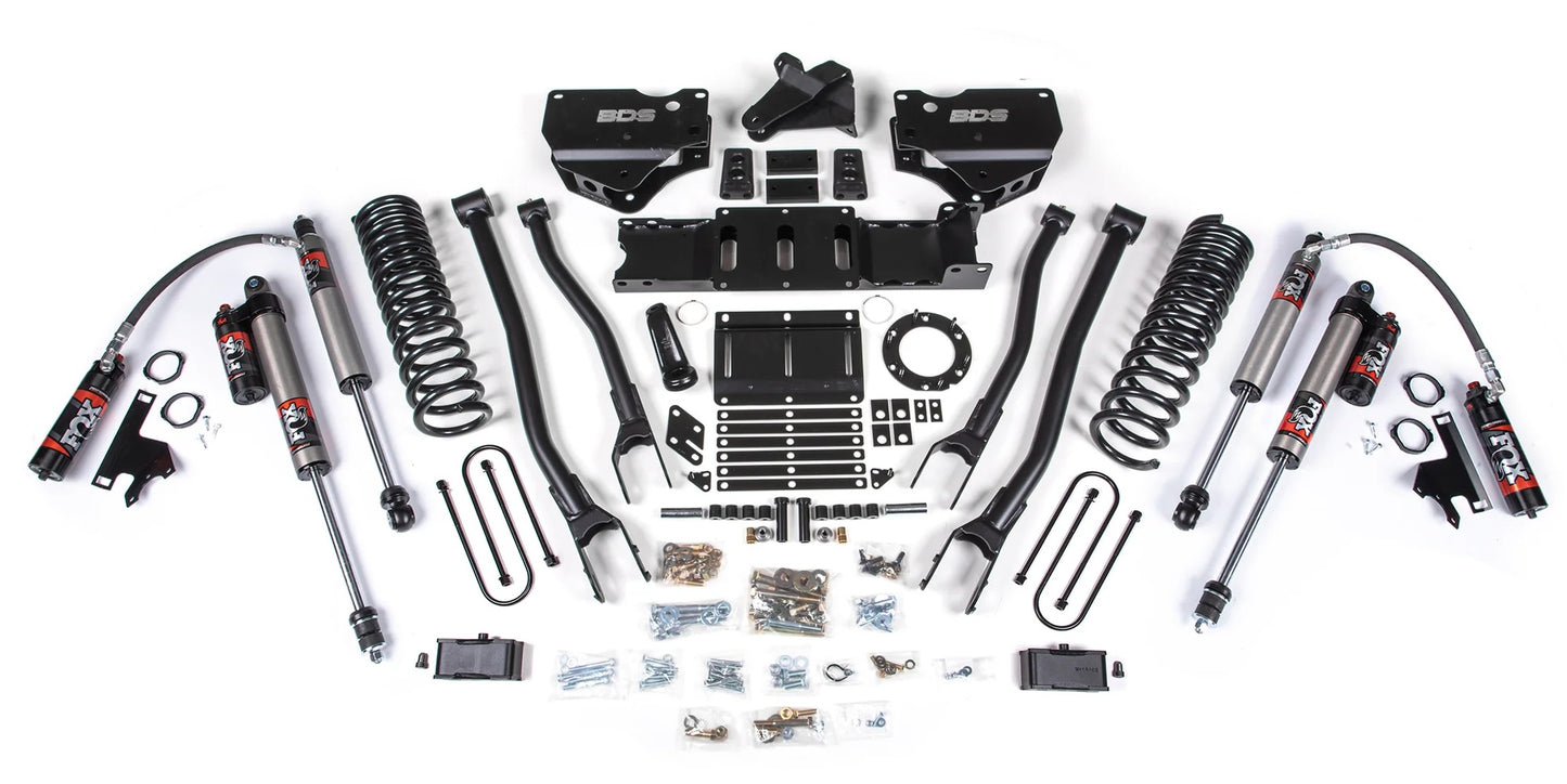 BDS 2019-2024 RAM 3500 4WD,DIESEL,4" LIFT,4-LINK,6-BOLT,2" BLOCK,FOX 2.5 SHOCKS