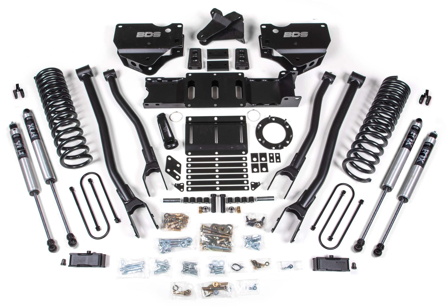 BDS 2019-2024 RAM 3500 4WD,DIESEL,4" LIFT,4-LINK,6-BOLT,2" BLOCK,FOX 2.0 SHOCKS