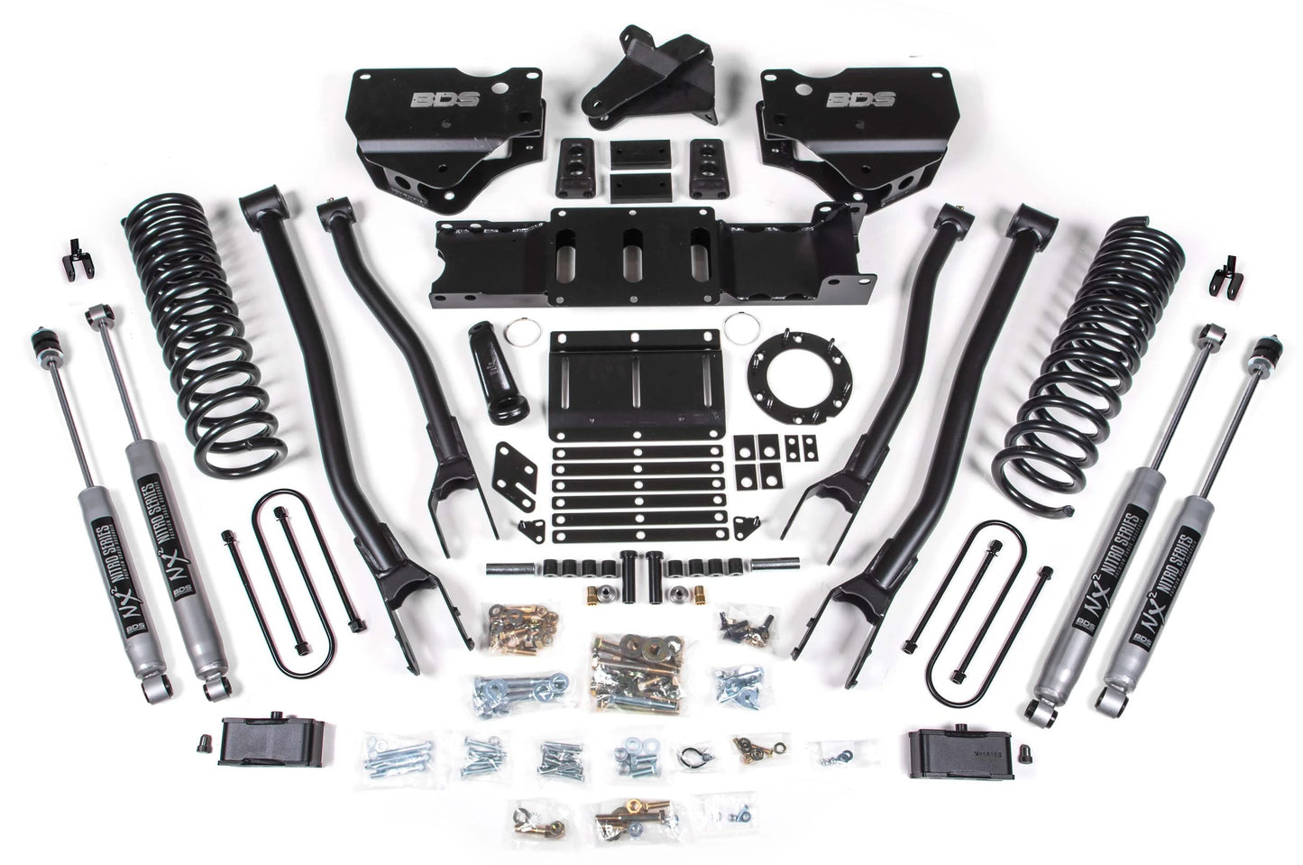 BDS 19-24 RAM 3500 GAS,4WD,4" LIFT,4-LINK,3" BLOCK,NO OVERLOAD,6-BOLT,FOX 2.5