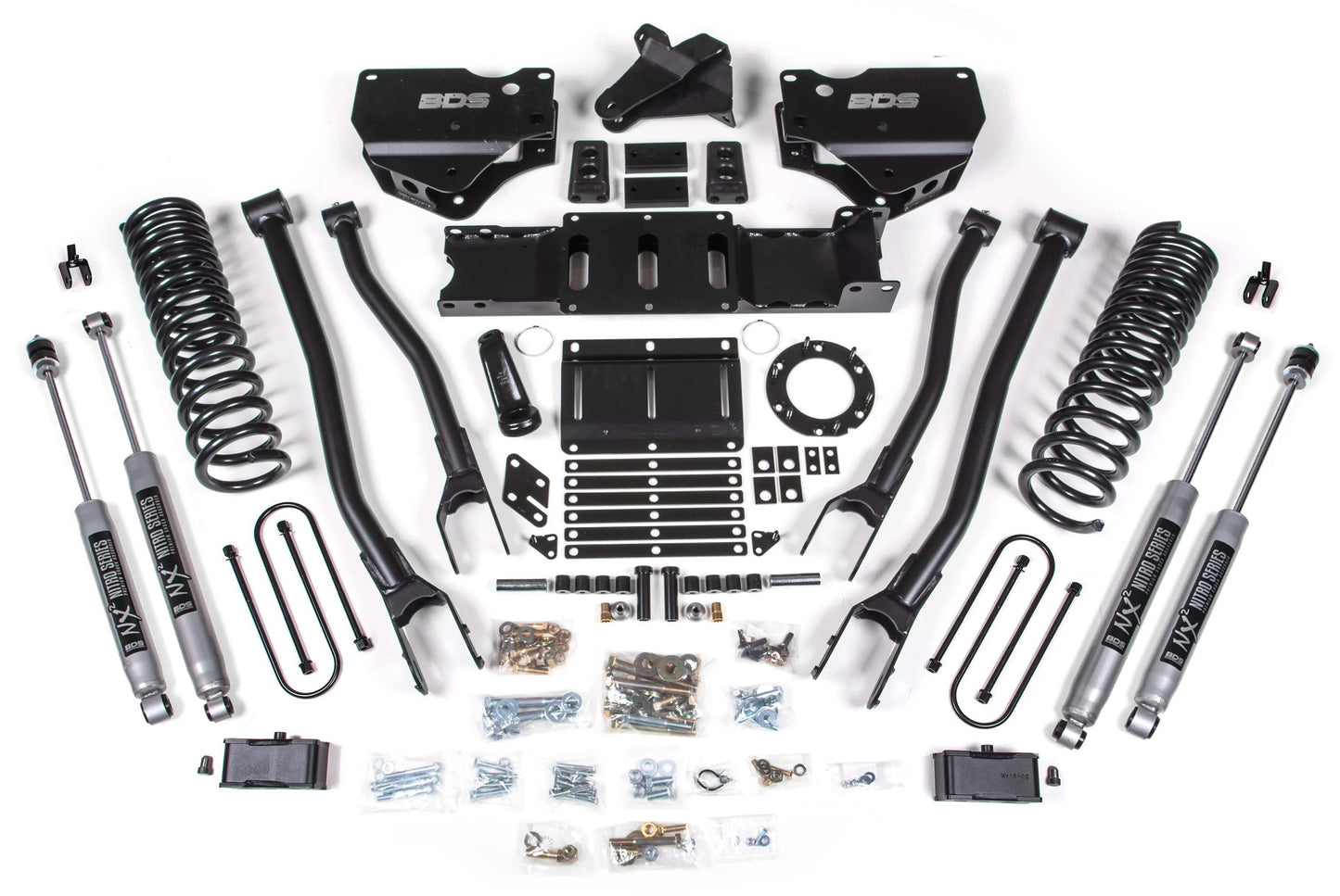 BDS 19-24 RAM 3500 GAS,4WD,4" LIFT,4-LINK,3" BLOCK,OVERLOAD,6-BOLT,NITRO SHOCKS