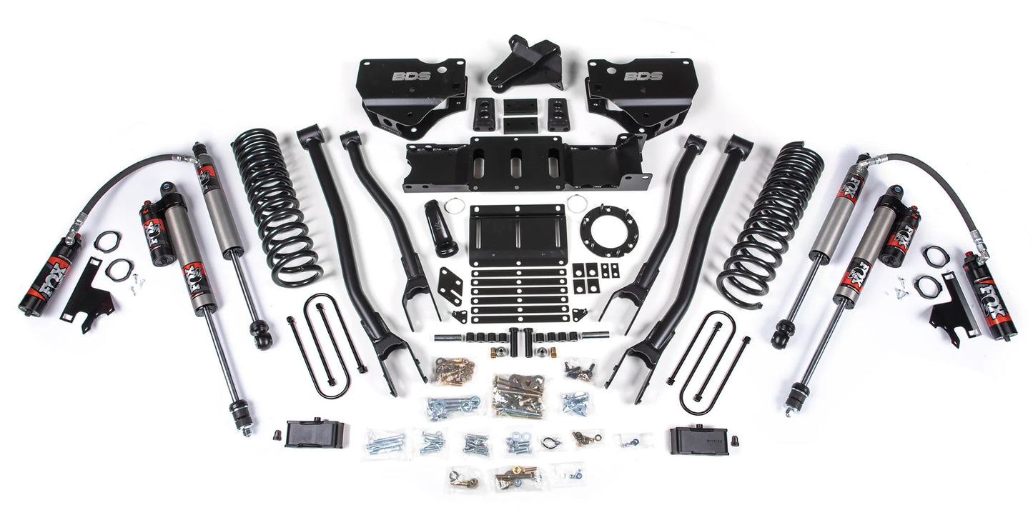 BDS 19-24 RAM 3500 GAS,4WD,4" LIFT,4-LINK,2" BLOCK,NO OVERLOAD,6-BOLT,FOX 2.5
