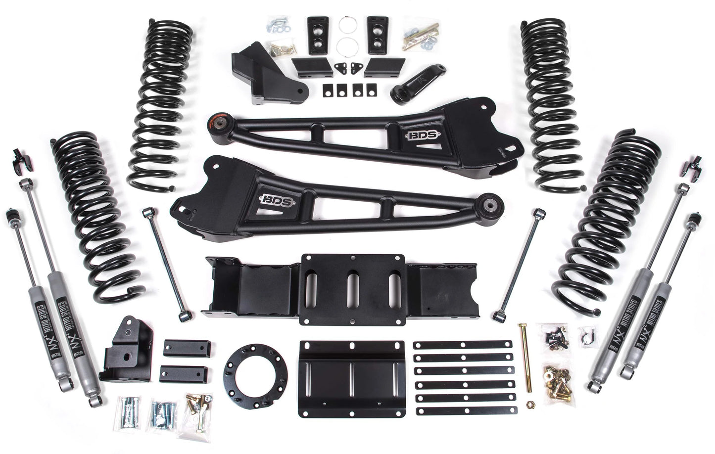 BDS 19-24 RAM 3500 GAS,4WD,4" LIFT,4-LINK,2" BLOCK,OVERLOAD,6-BOLT,NITRO SHOCKS