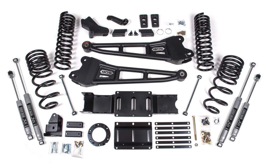 BDS 2019-2026 RAM 2500 GAS,4WD,4" RADIUS ARM LIFT KIT,COIL SPRING,NITRO SHOCKS