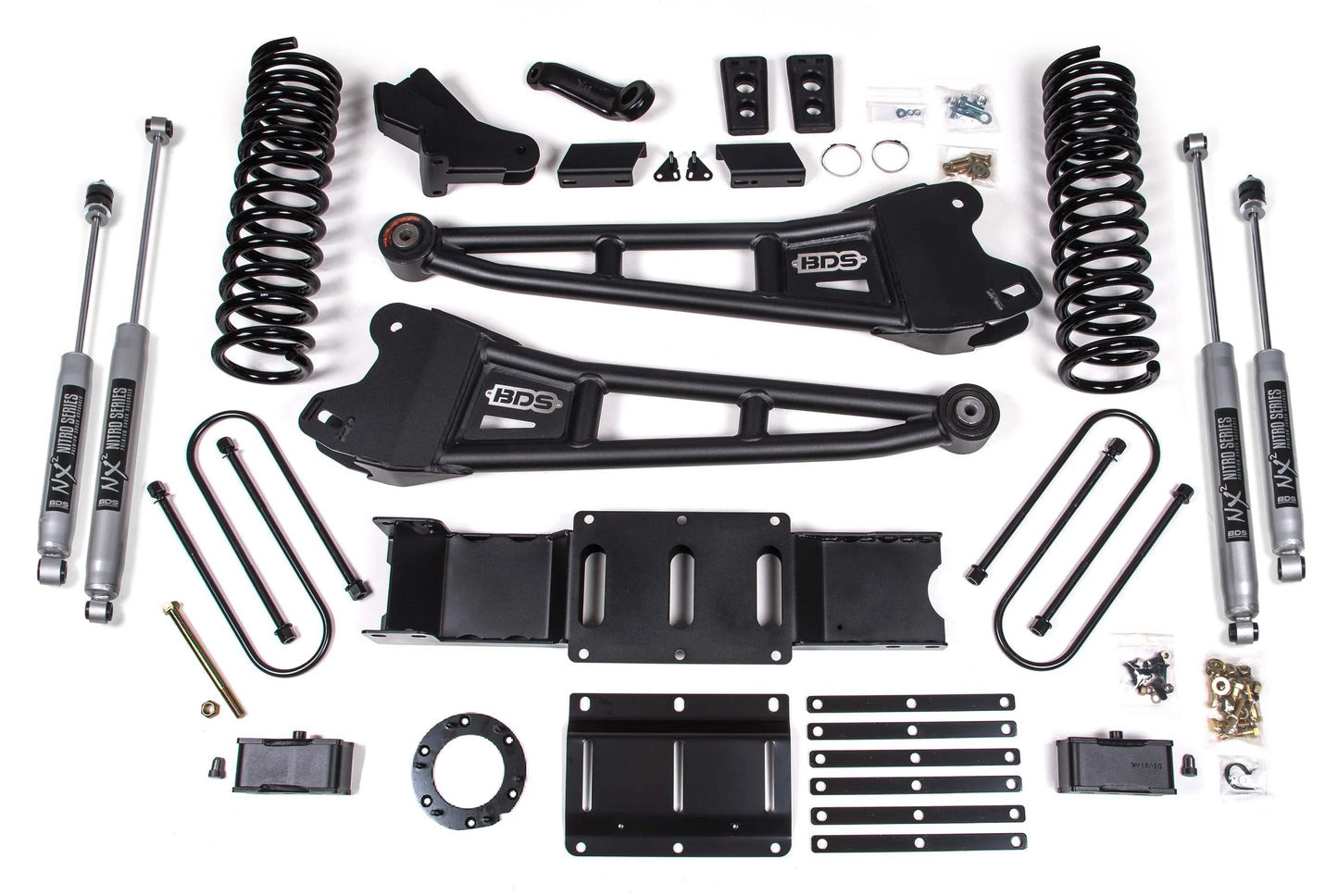 BDS 19-24 RAM 3500 GAS,4WD,4" RADIUS LIFT,3" BLOCK,OVERLOAD,6-BOLT,NITRO SHOCK