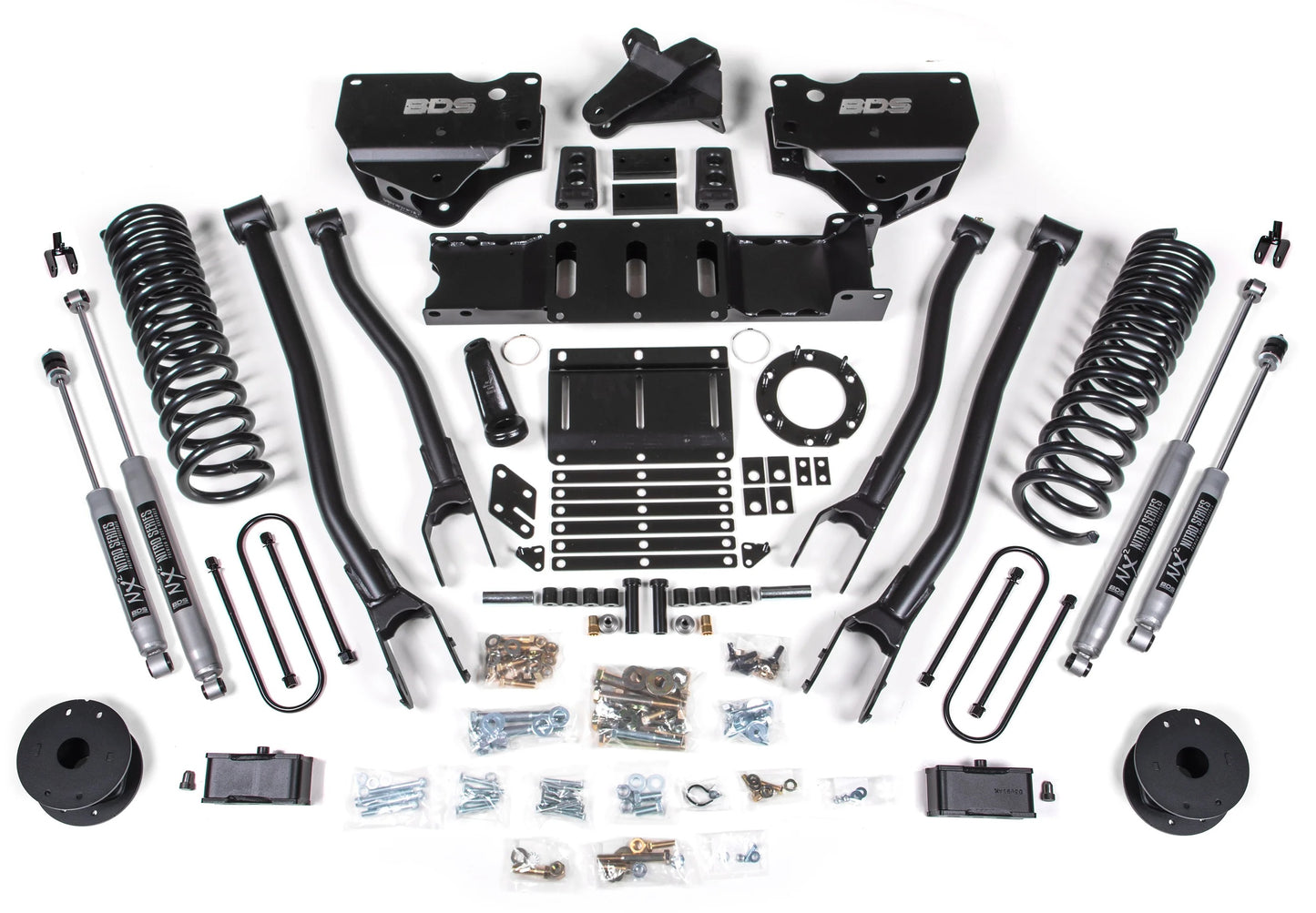 BDS 2019-2024 RAM 3500 4WD,GAS,4" 4-LINK LIFT,3" BLOCK,AIR RIDE,NX2 SHOCKS