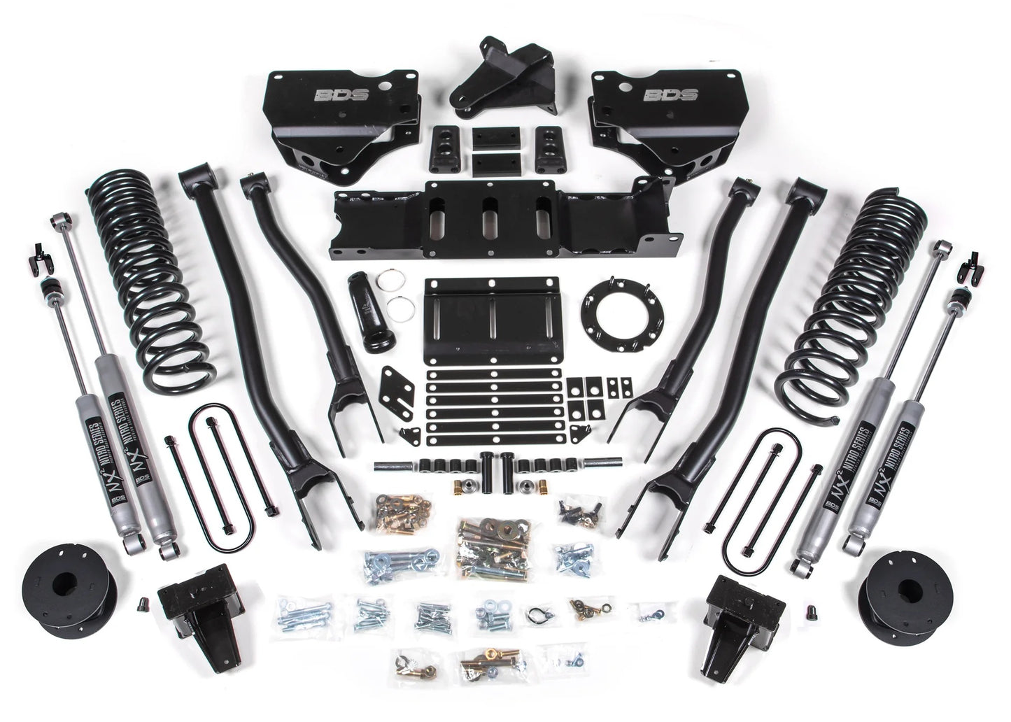 BDS 2019-2024 RAM 3500 4WD,DIESEL,6" 4-LINK LIFT,AIR RIDE,6-BOLT,NITRO SHOCKS