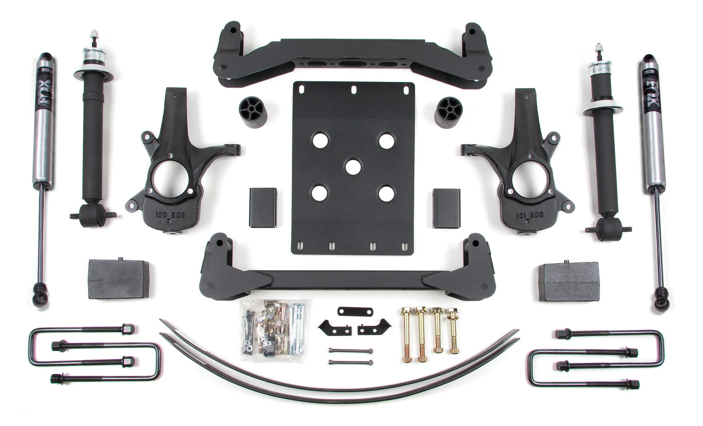 BDS 2007-2013 CHEVY,GMC 1500 2WD 6" LIFT BLOCK KIT WITH FOX 2.0 SHOCKS