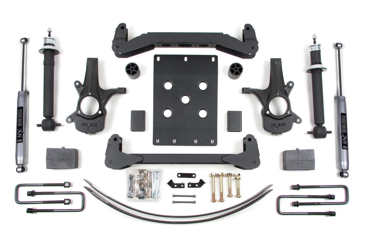 BDS 2007-2013 CHEVY,GMC 1500 2WD 6" LIFT BLOCK KIT WITH NITRO SHOCKS