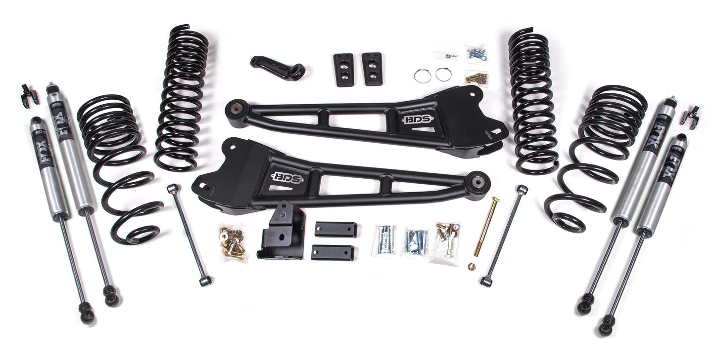 BDS 2014-2018 RAM 2500 4WD,GAS,4" RADIUS ARM LIFT KIT,SPRINGS,FOX 2.0 SHOCKS