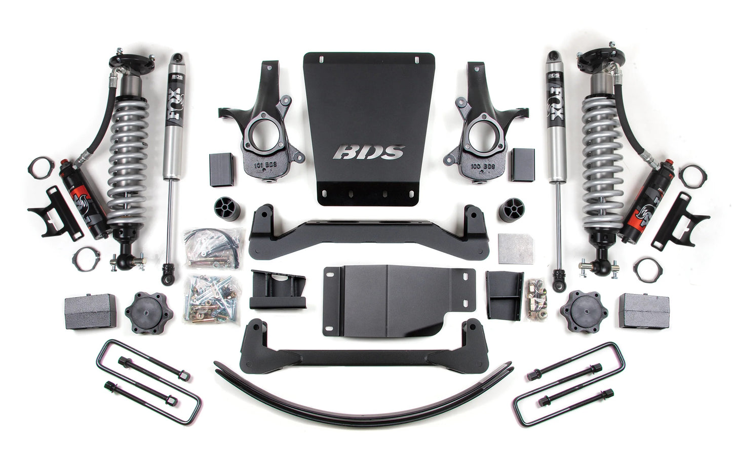 BDS 2007-2013 CHEVY,GMC 1500 4WD 6" LIFT BLOCK KIT WITH FOX 2.0 PERFORMANCE