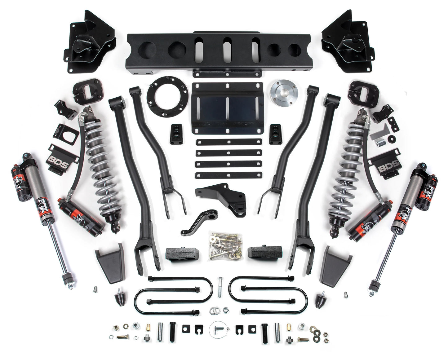 BDS 2013-2018 RAM 3500 4WD,DIESEL,4" 4-LINK LIFT,6-BOLT,RUBBER BUMP,FOX 2.5