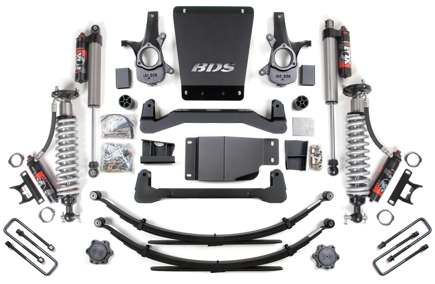 BDS 2007-2013 CHEVY,GMC 1500 4WD 6" LIFT LEAF SPRING KIT WITH FOX 2.5 PERF ELITE