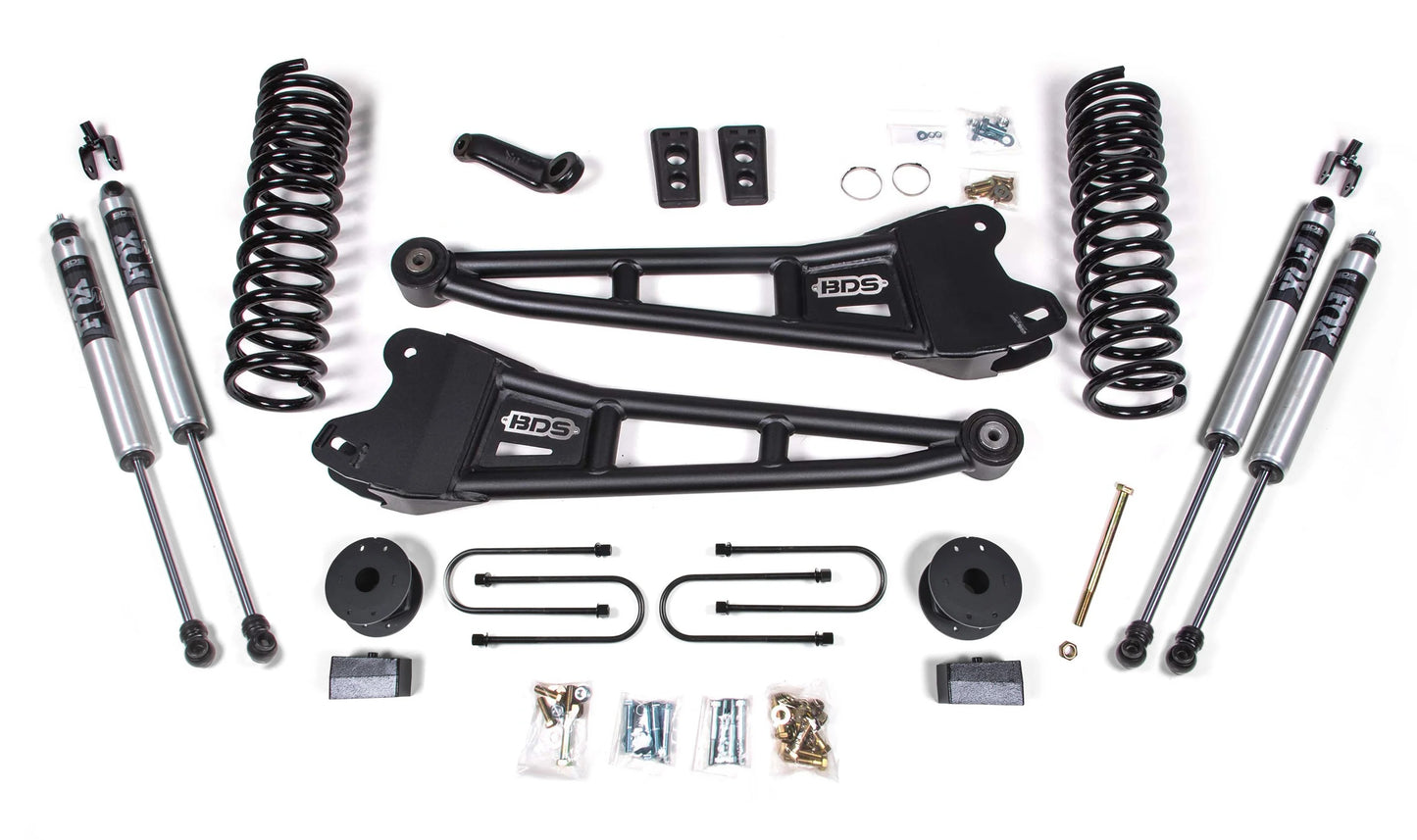 BDS 2013-2018 RAM 3500 4WD,DIESEL,AIR RIDE,4" RADIUS LIFT,BLOCK,FOX 2.0 SHOCKS