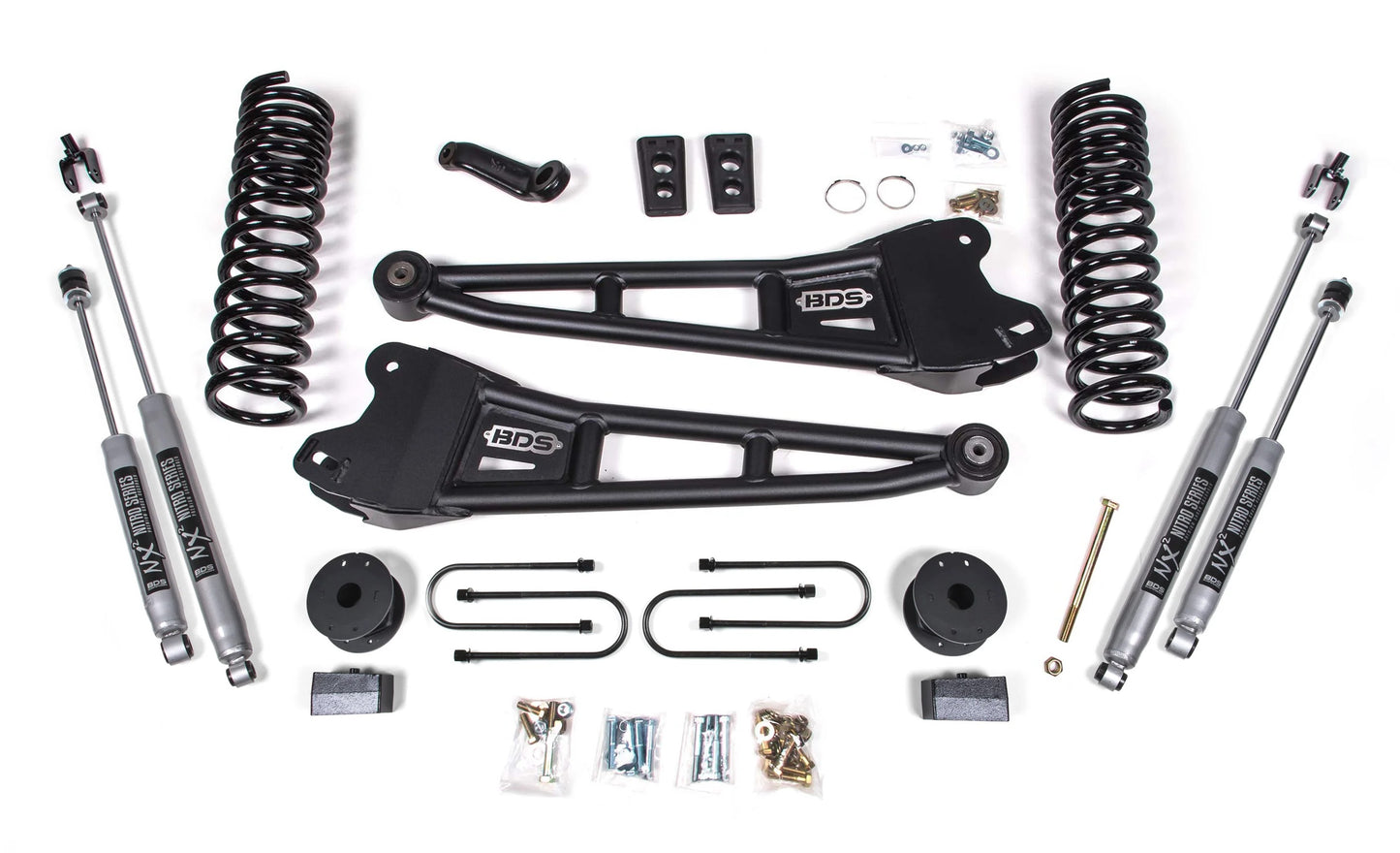 BDS 2013-2018 RAM 3500 4WD,GAS,AIR RIDE,4" RADIUS LIFT,BLOCK,NITRO SHOCKS