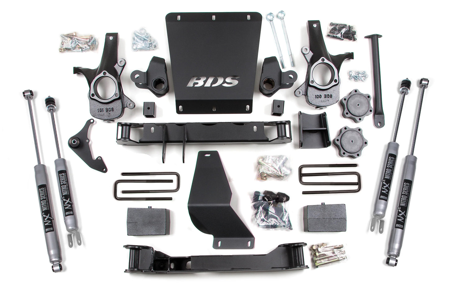 BDS 1999-2006 CHEVY,GMC 1500 4WD 6" LIFT BLOCK KIT WITH NITRO SHOCKS