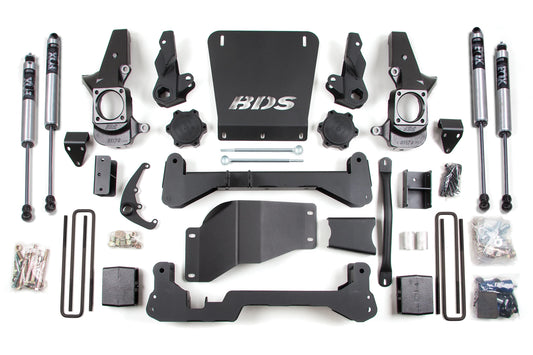 BDS 2001-2010 CHEVY,GM 2500,3500HD 2WD,GAS,7" LIFT,CARRIER BELOW,FOX 2.0 SHOCKS
