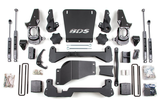BDS 2001-2010 CHEVY,GM 2500,3500HD 2WD,GAS,7" LIFT,CARRIER BELOW,NITRO SHOCKS