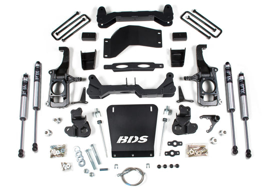 BDS 11-19 GM 2500HD,3500HD WITH OVERLOAD,4.5" LIFT KIT,3" REAR BLOCK,FOX SHOCKS