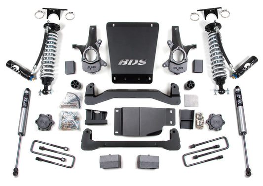 BDS 2007-2013 CHEVY,GMC 1500 4WD 4" LIFT BLOCK KIT WITH FOX 2.5 COILOVERS
