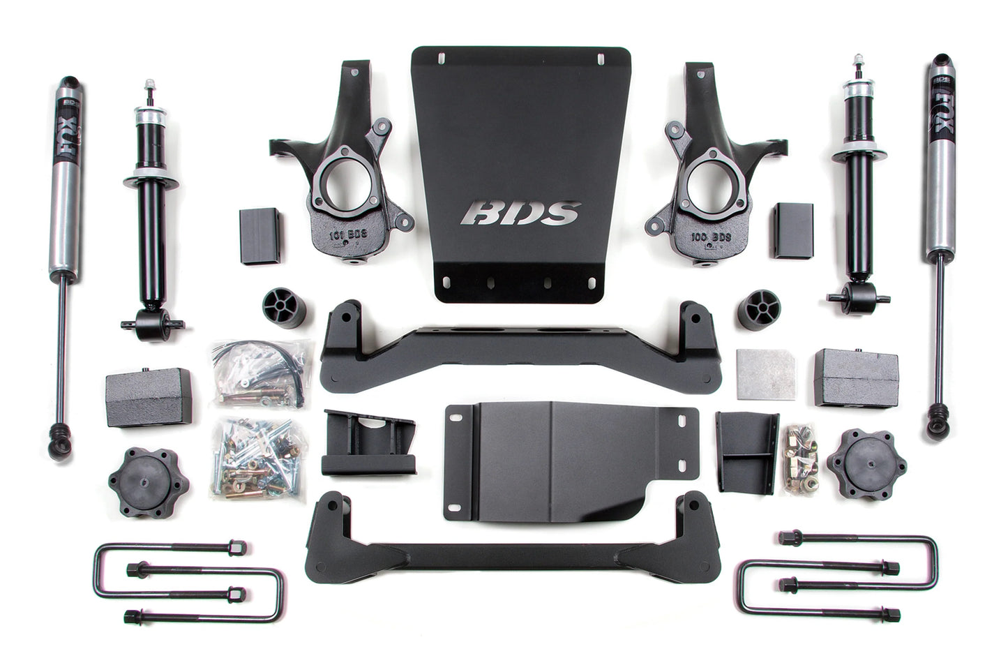 BDS 2007-2013 CHEVY,GMC 1500 4WD 4" LIFT BLOCK KIT WITH FOX SHOCKS